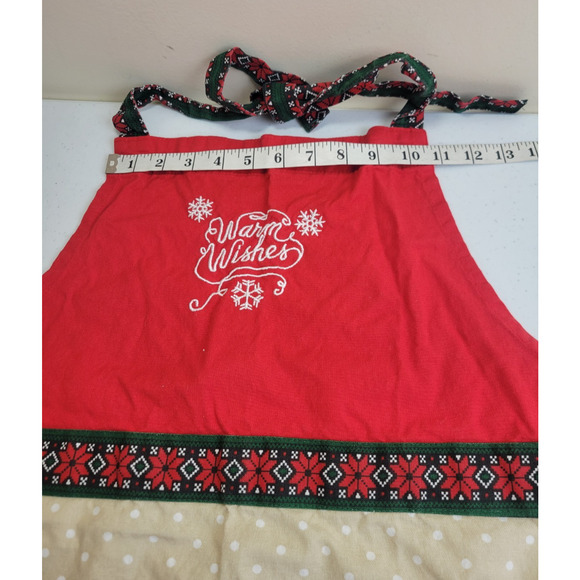 St. Nicholas Square Apron Snowman Holiday Yuletide Warm Wishes Grannycore Family - Picture 3 of 9